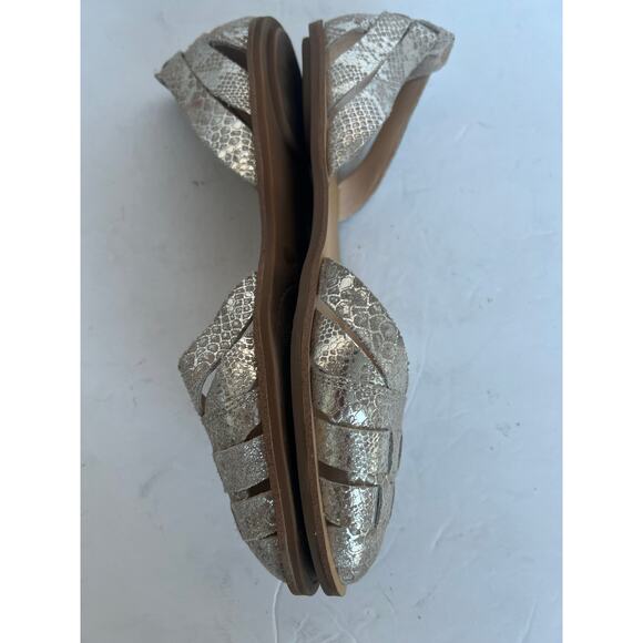 Vince Camuto Reta Woven Silver Leather Croc Embossed D'Orsay Flat Shoes Sz 9M - Picture 4 of 10